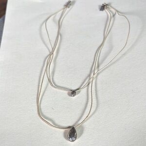 Elegant Silver Teardrop Necklace